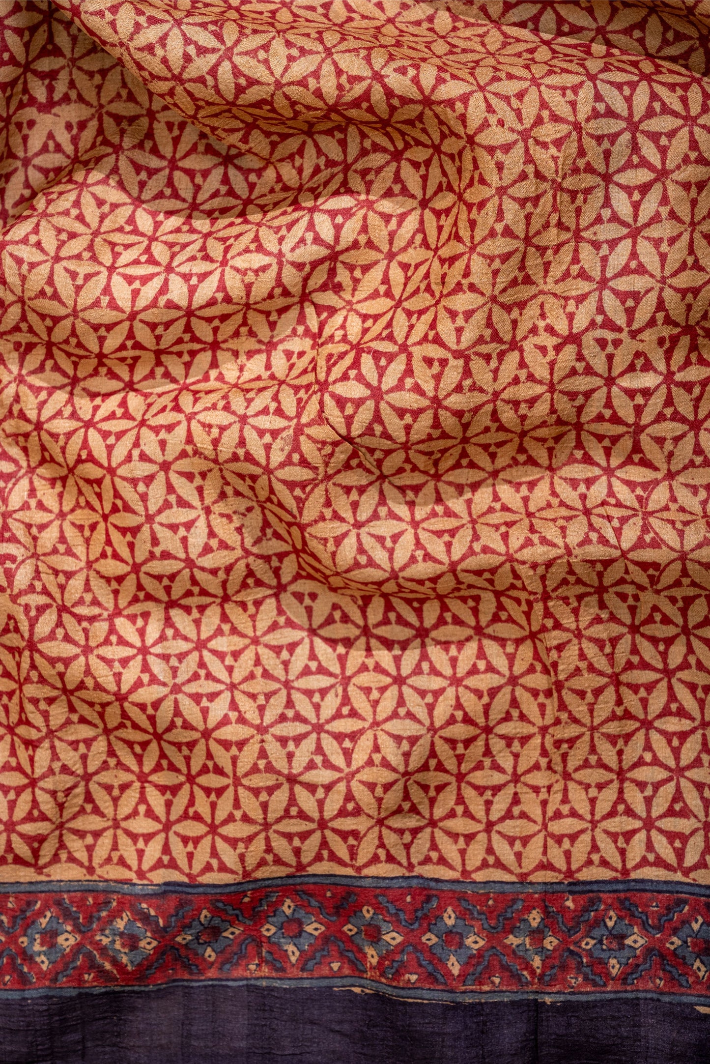 GEOMETRIC GRACE TUSSAR SILK SARI