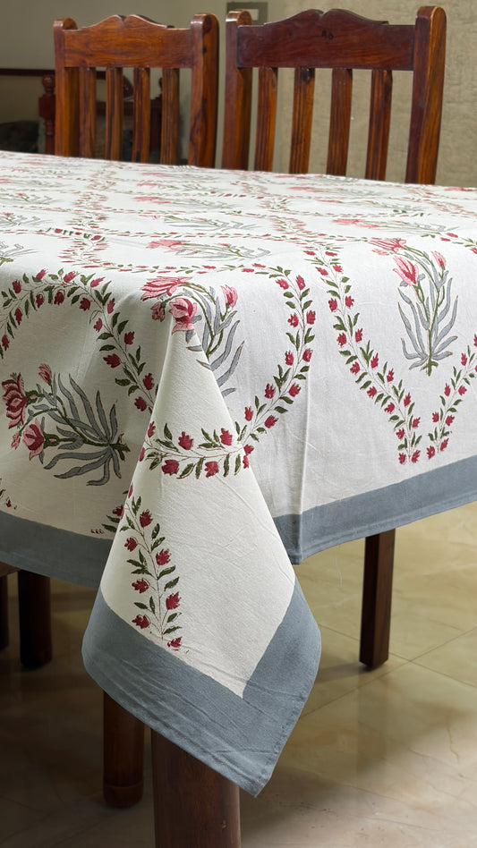 Pink Tulip on Ivory Tablecover
