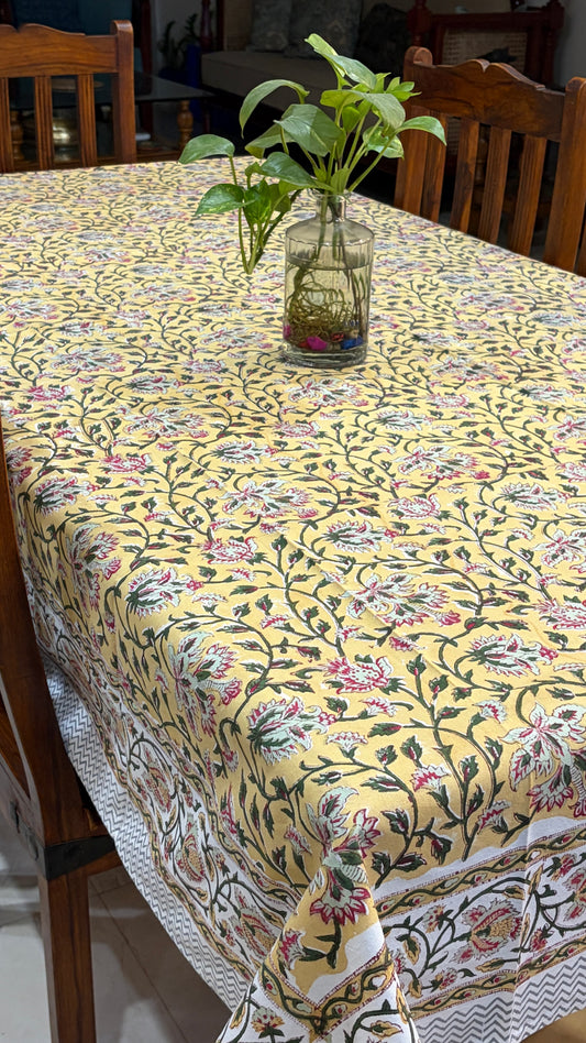 Yellow & Pink Floral Tablecover