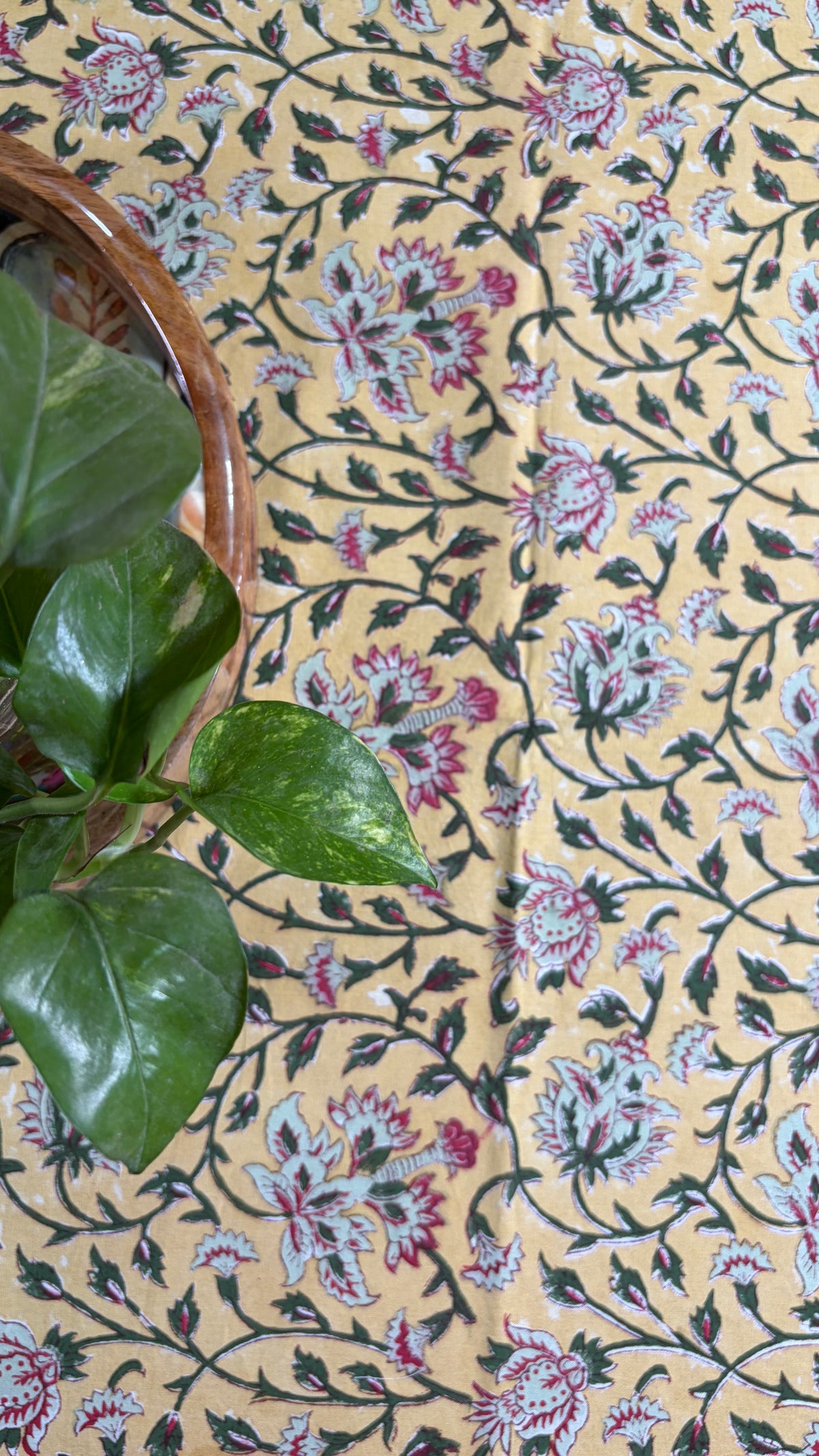 Yellow & Pink Floral Tablecover