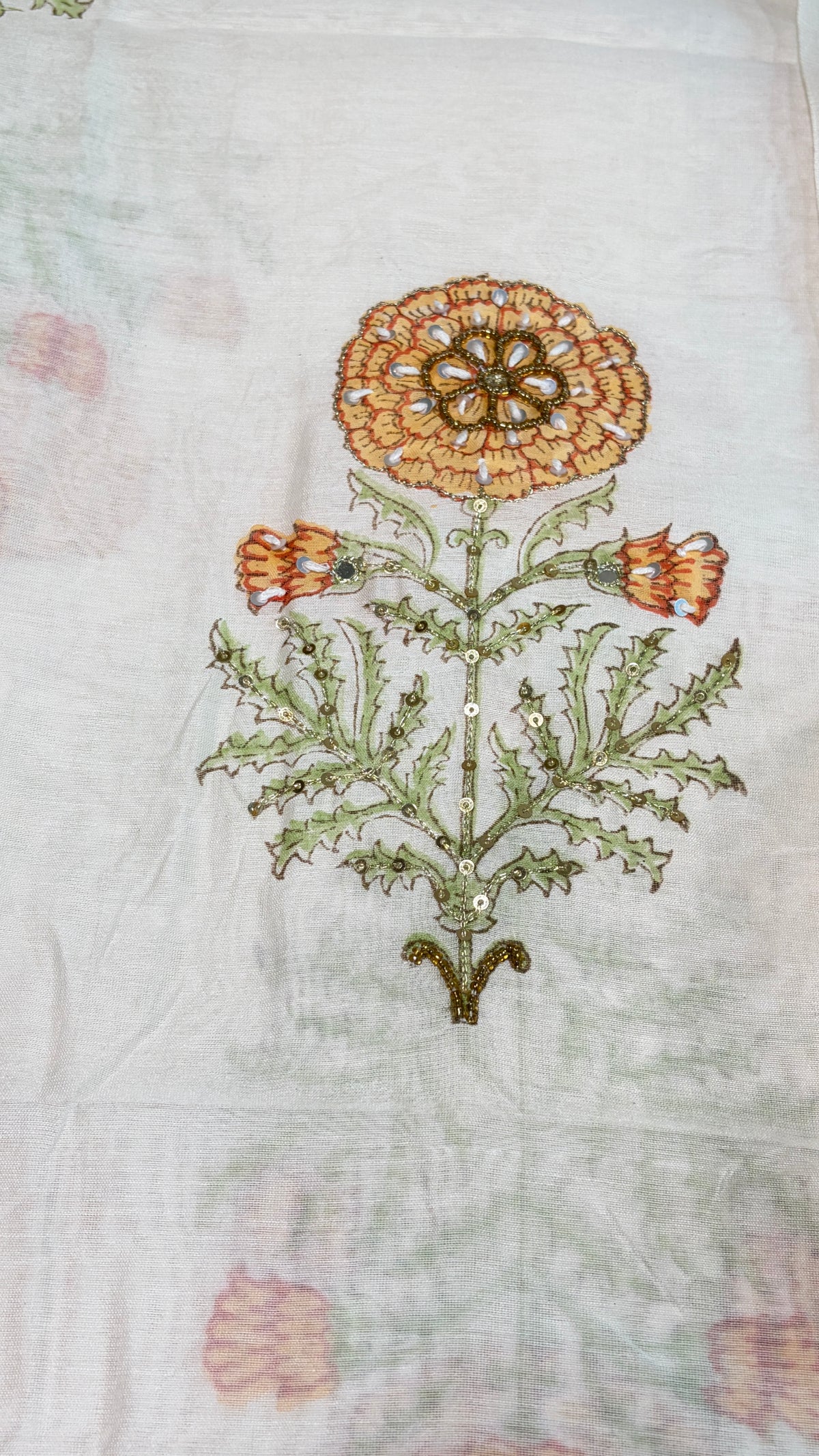 Royal Ivory & Marigold Embroidered Suit