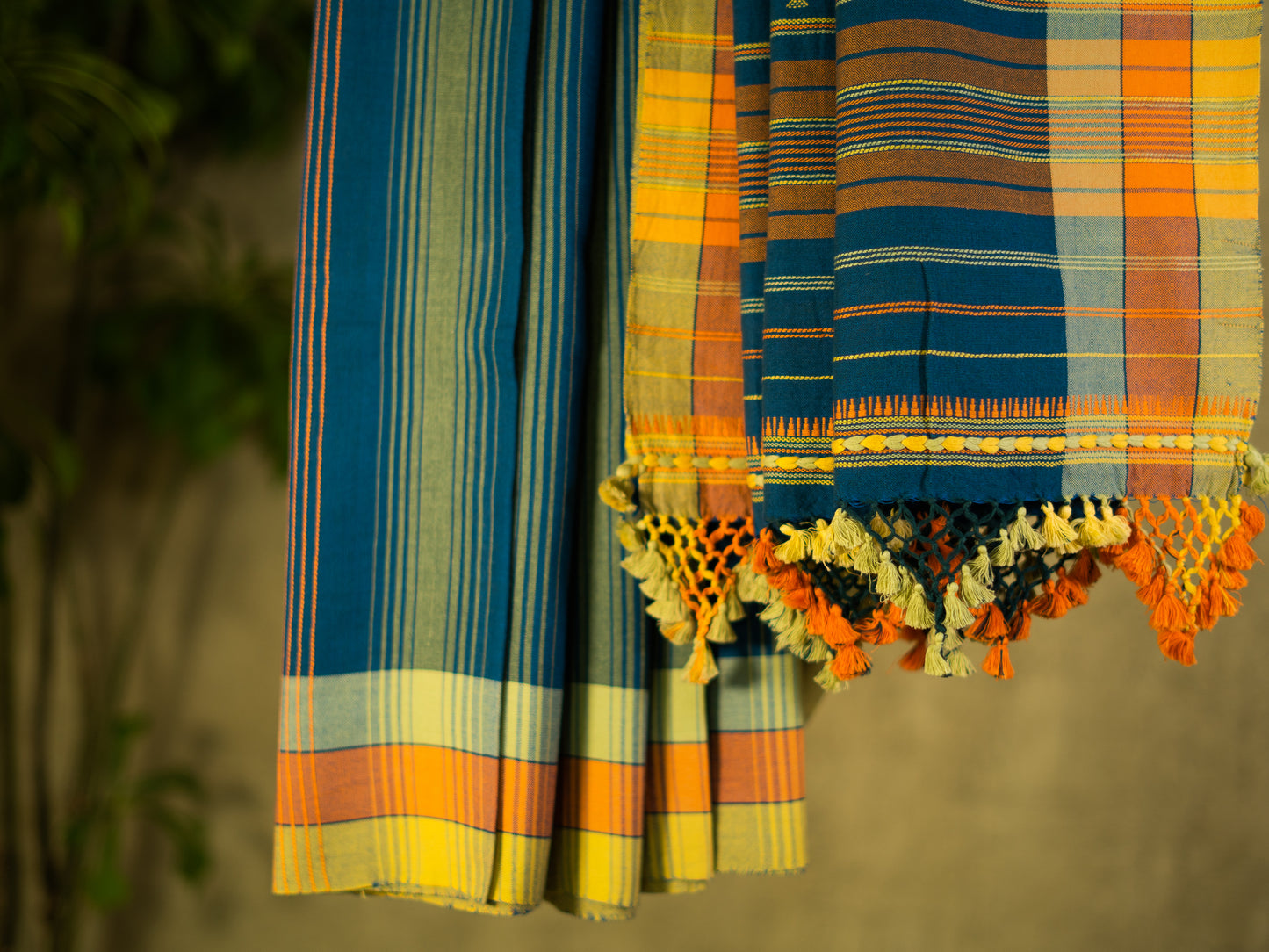 DARK BLUE BHUJODI SARI