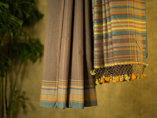 LIGHT BROWN BHUJODI SARI