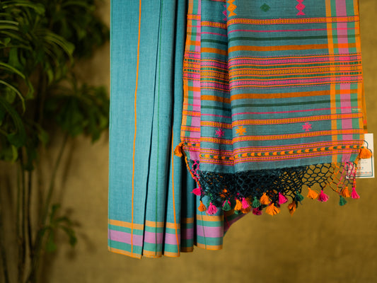 LIGHT BLUE BHUJODI SARI