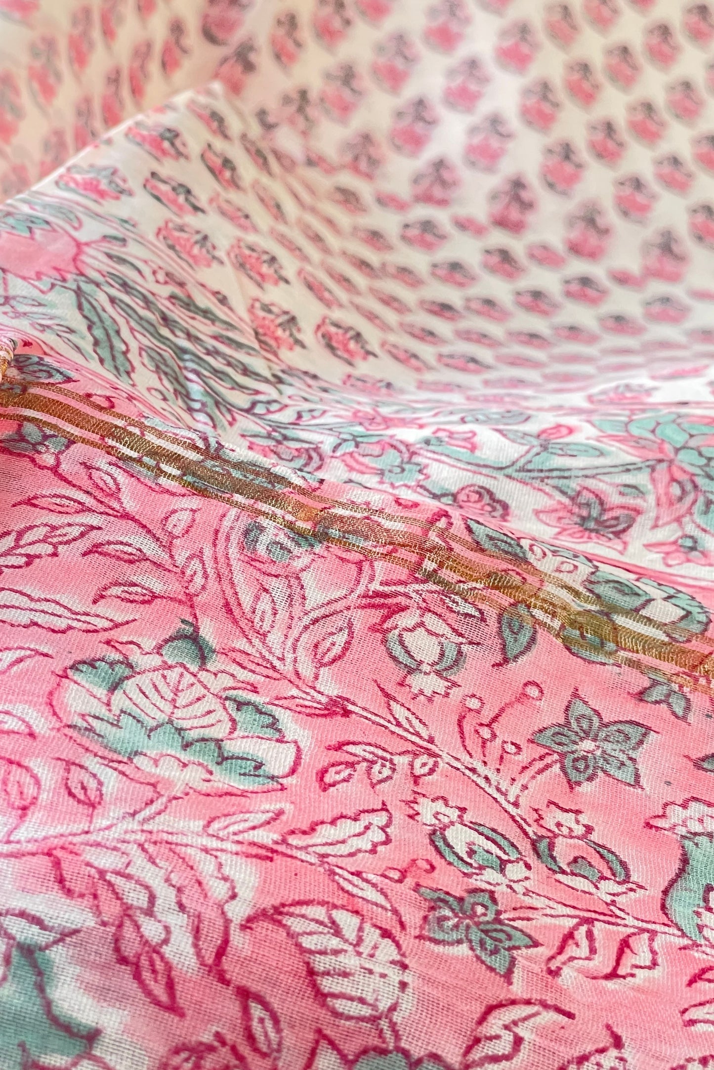 PINK FLORAL HAND PRINT SUIT