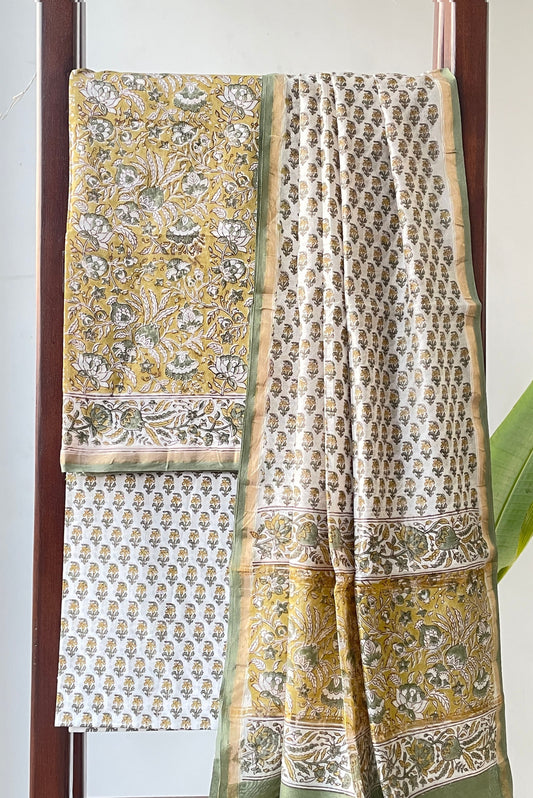 MEHNDI GREEN HAND PRINT SUIT