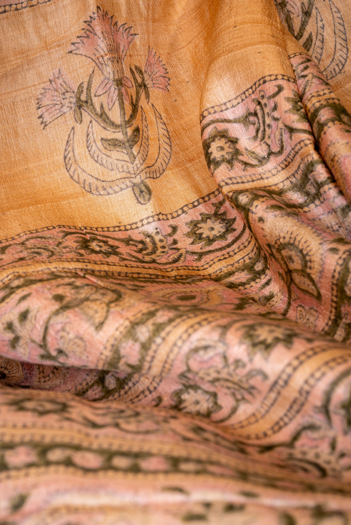 FLORAL TAPESTRY TUSSAR SILK SARI