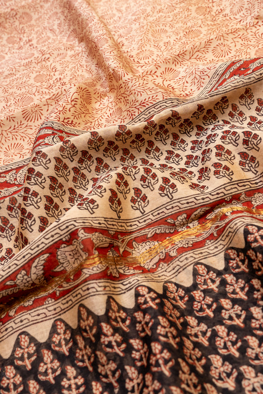 BLACK & BEIGE HAND PRINT SUIT