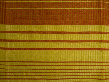 YELLOWISH GREEN MAROON CHECK MAHESHWARI HANDLOOM SARI