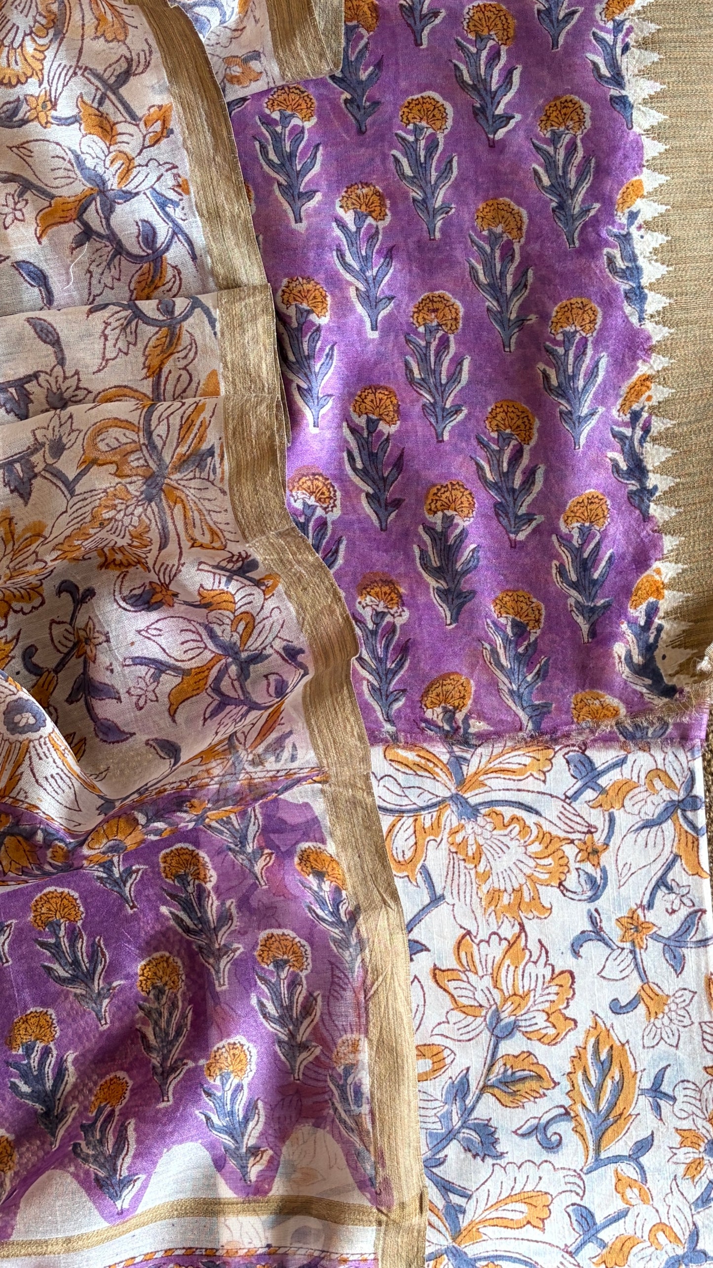 Lavender Floral Hand Print Suit