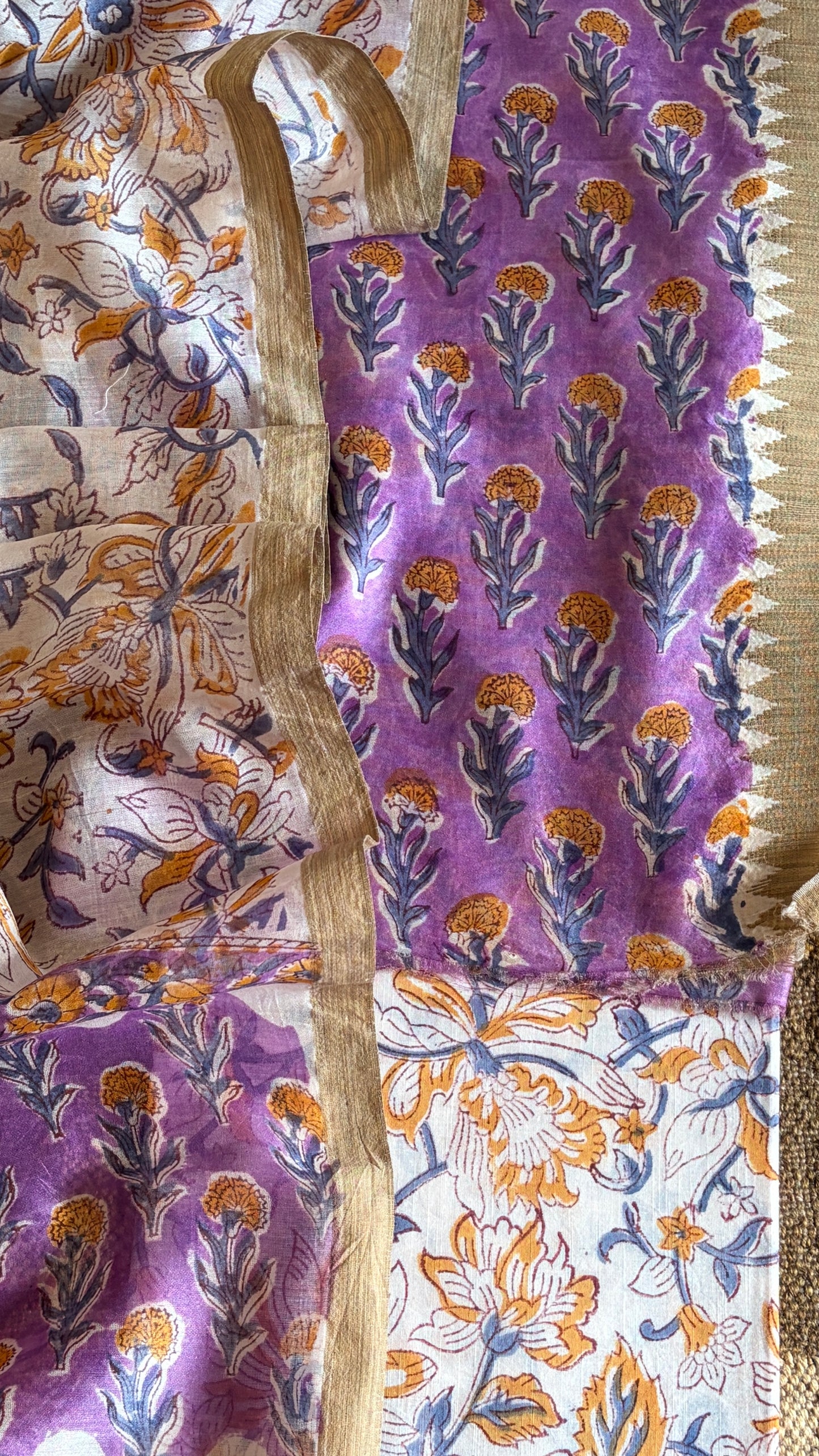 Lavender Floral Hand Print Suit
