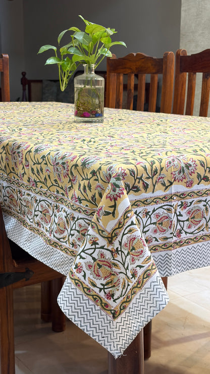 Yellow & Pink Floral Tablecover
