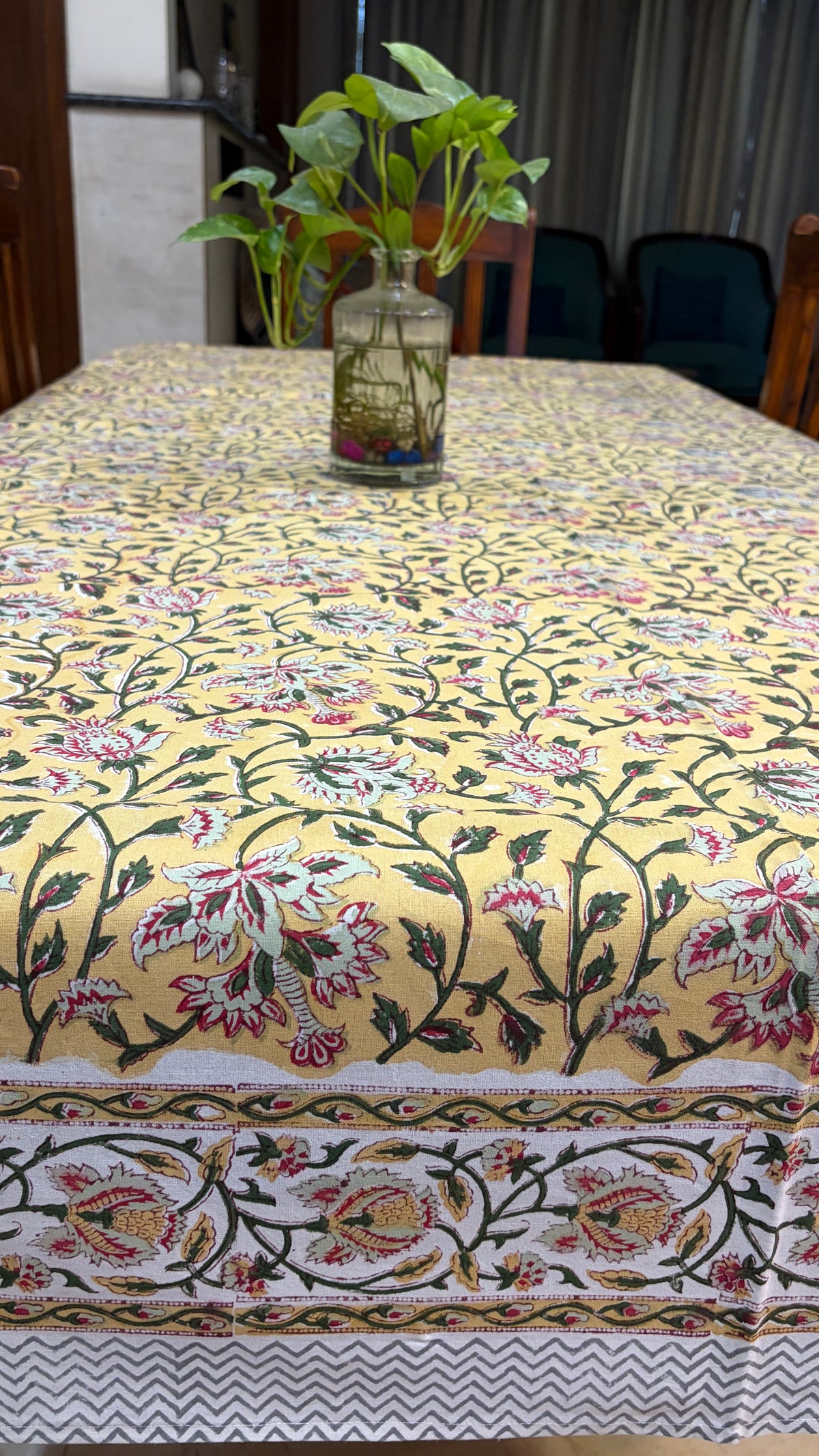 Yellow & Pink Floral Tablecover
