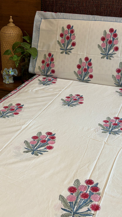 Off-White with Crimson Bedsheet