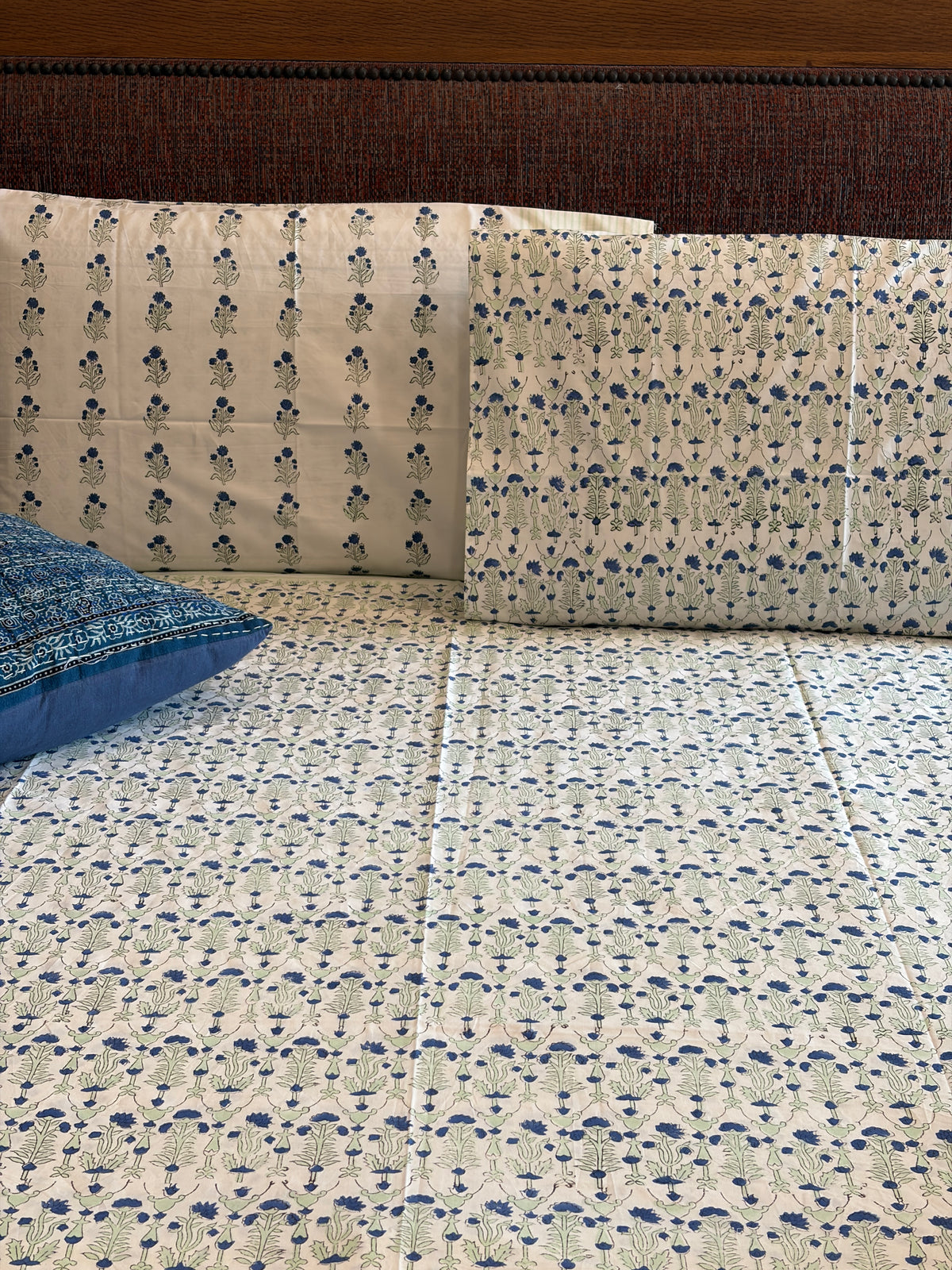 Blue and Sage Floral Bedsheet