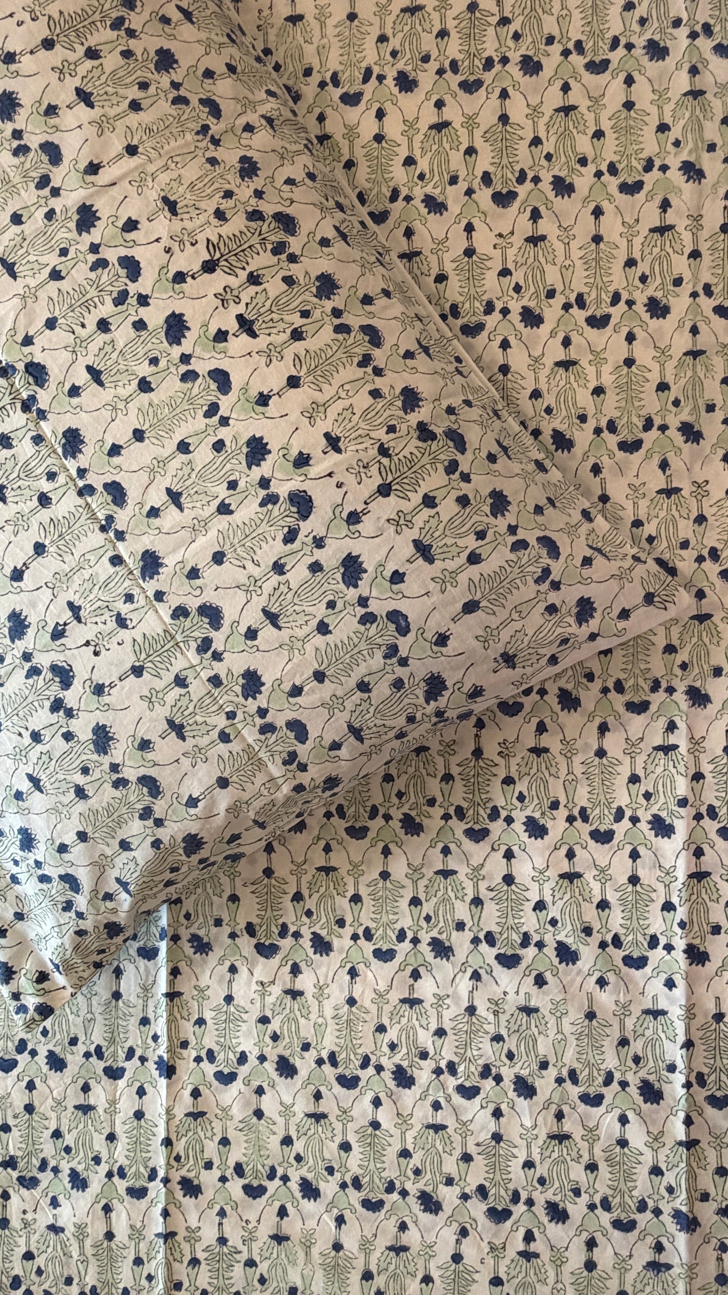 Blue and Sage Floral Bedsheet