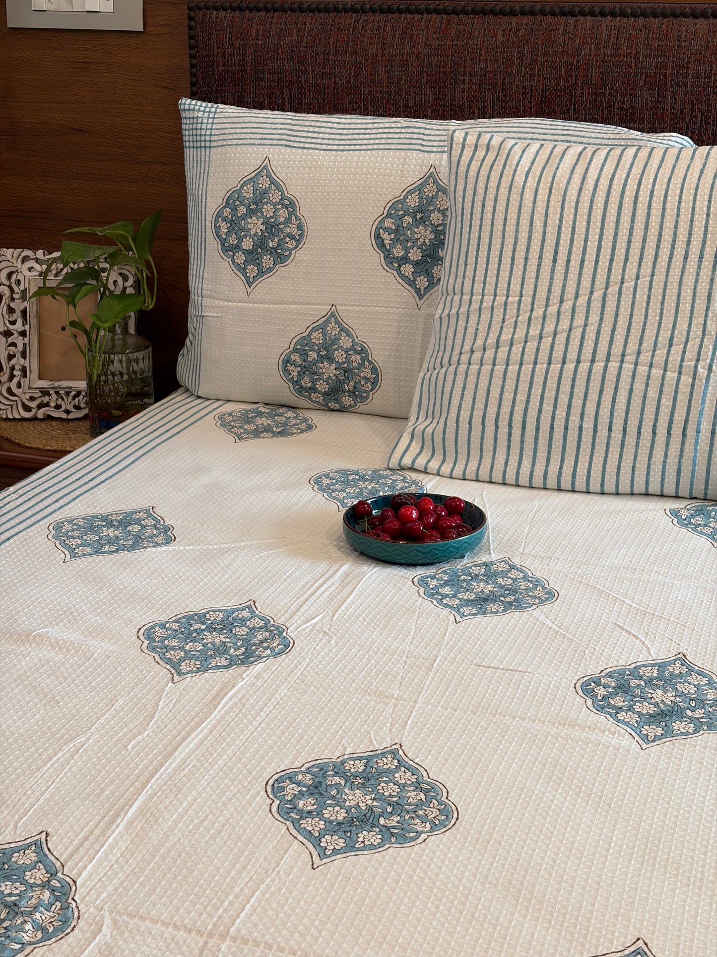 Slate Blue Paisley Bedcover