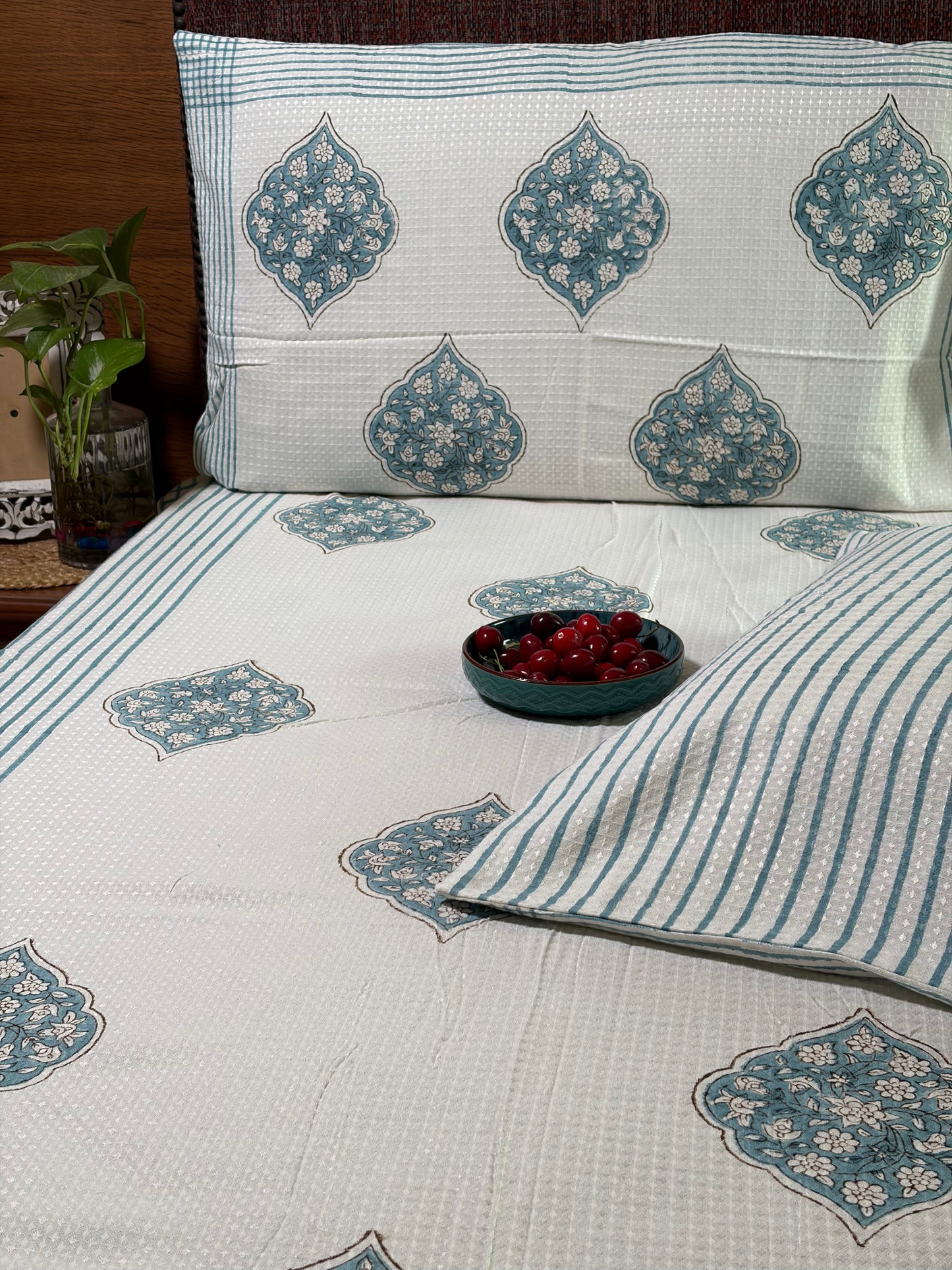 Slate Blue Paisley Bedcover
