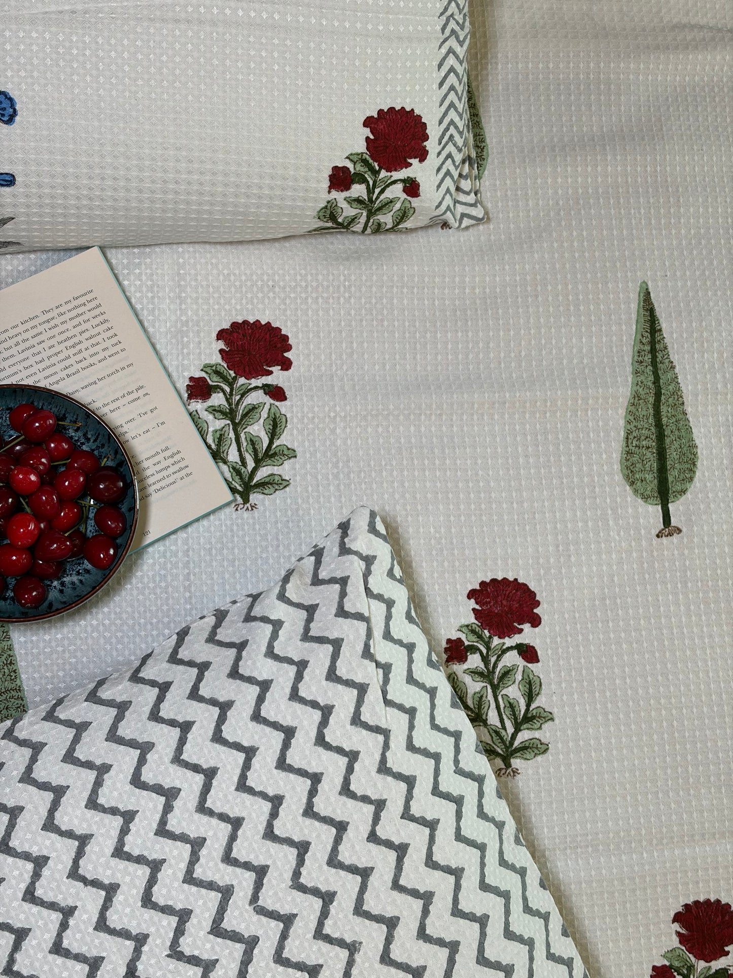Olive Cypress & Floral Bedcover