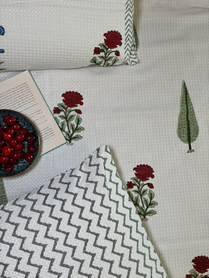 Olive Cypress & Floral Bedcover