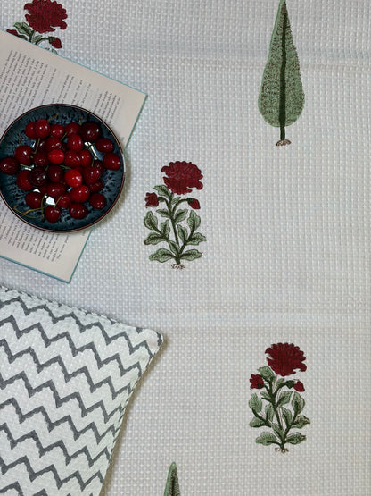 Olive Cypress & Floral Bedcover