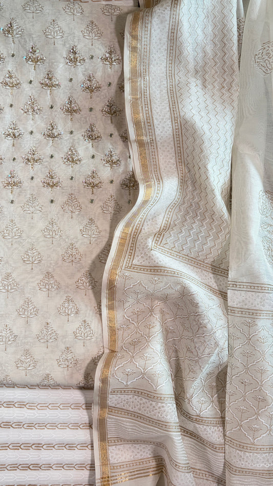 Regal Pearl Ivory Embroidered Suit