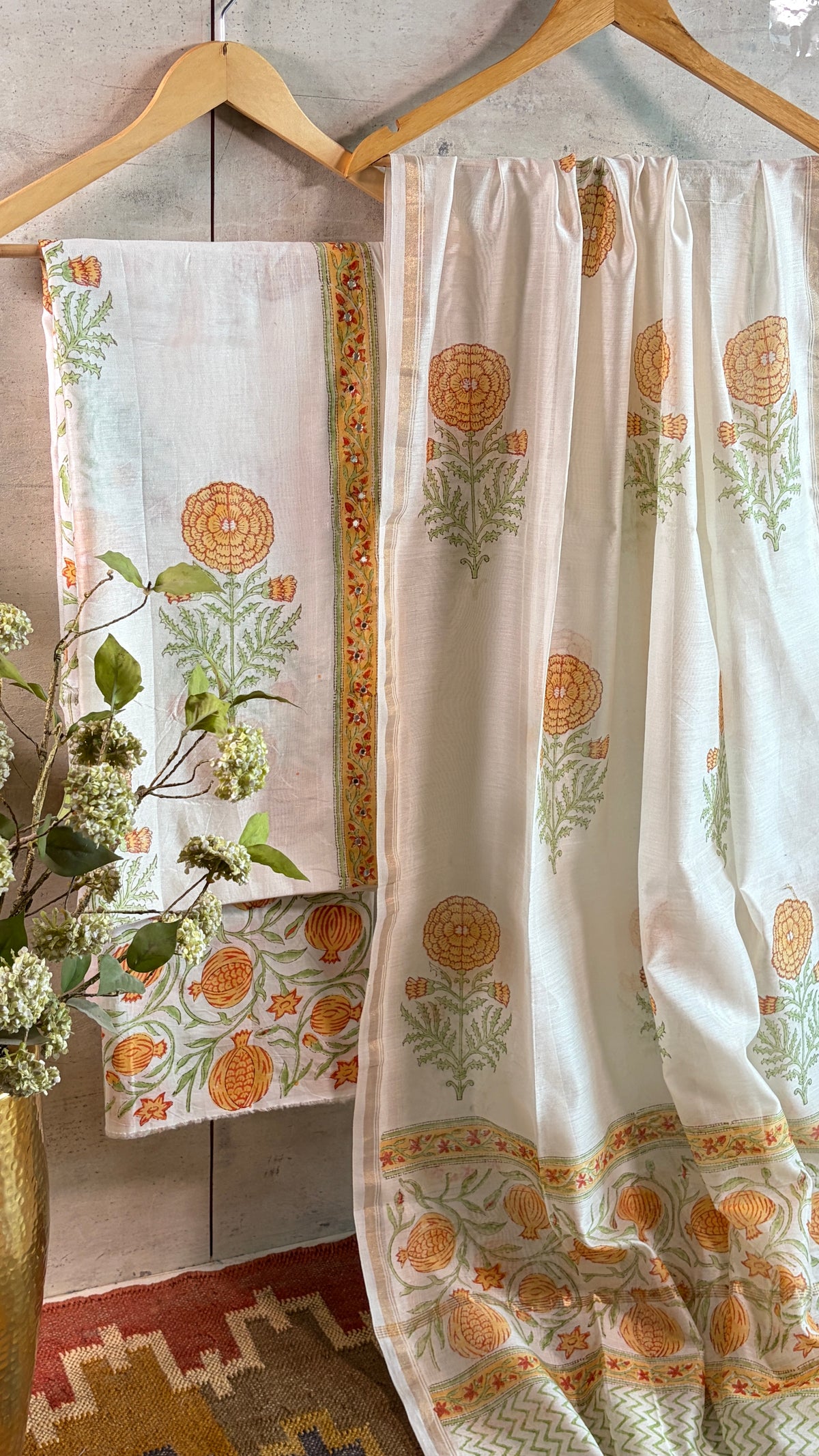 Royal Ivory & Marigold Embroidered Suit