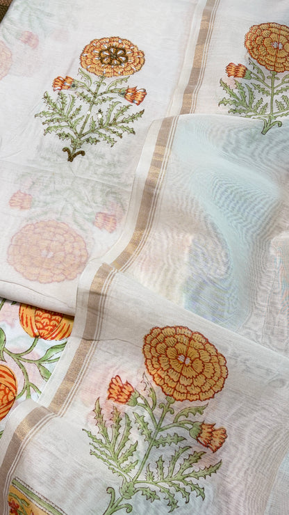 Royal Ivory & Marigold Embroidered Suit