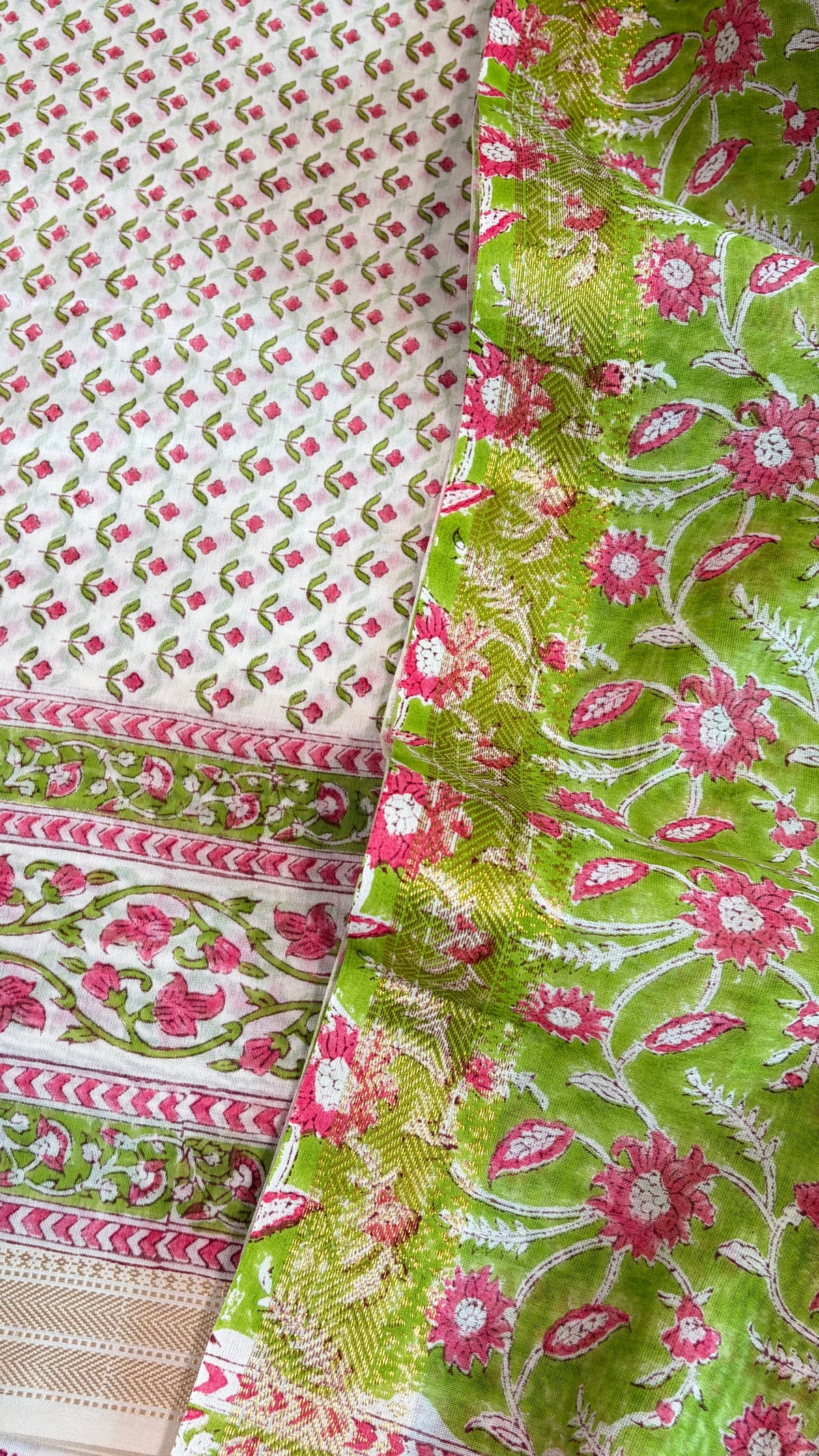 Pearl Pink & Lime Hand Print Suit