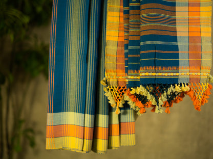 DARK BLUE BHUJODI SARI