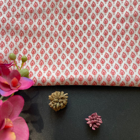PINK HAND BLOCK PRINTED BLOUSE PIECE