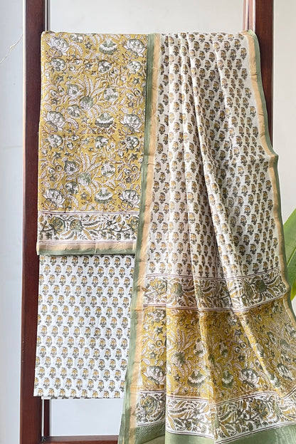 MEHNDI GREEN HAND PRINT SUIT