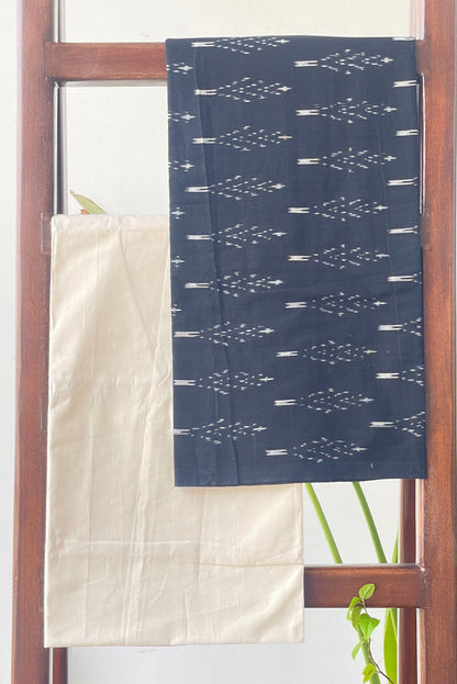 GREEN BLACK SINGLE IKKAT COTTON SUIT